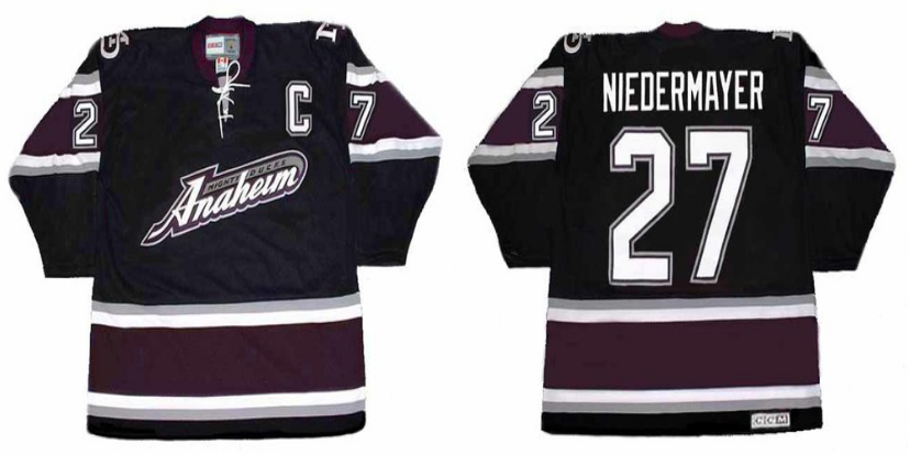 2019 Men Anaheim Ducks 27 Niedermayer black CCM NHL jerseys